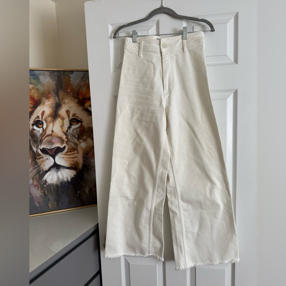 Zara Off-White Wide Leg Jeans